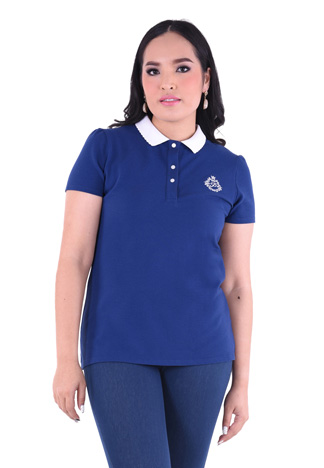 PROUD basic colorful polo navy