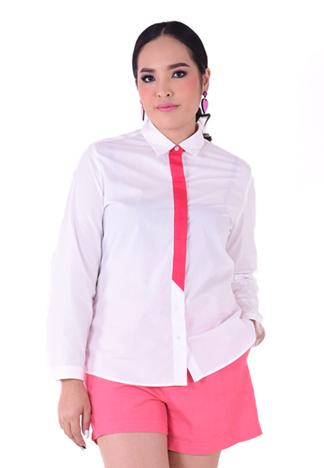 PROUD striped tie shirt white/red