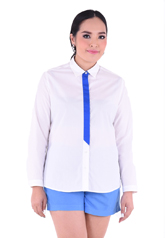 PROUD striped tie shirt white/blue