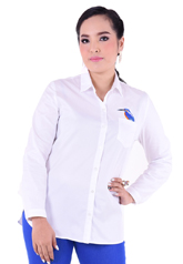 PROUD bird embroidery shirt white