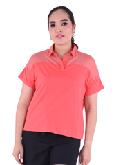 PROUD collar t-shirt with organdy orange